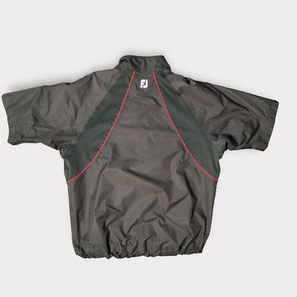 FootJoy Dryjoys Tour Collection Mens Black/Red 1/2 Zip Golf Windbreaker Jacket L - Picture 5 of 8